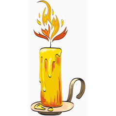 卡通手绘复古蜡烛 