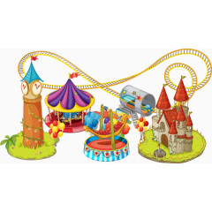 矢量游乐园设备设计素材