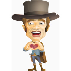 比爱心的牛仔大叔