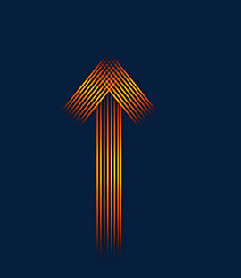 辉光的流光线条箭头