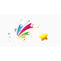 彩色星星空中划过星星