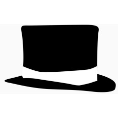 矢量黑白绅士帽
