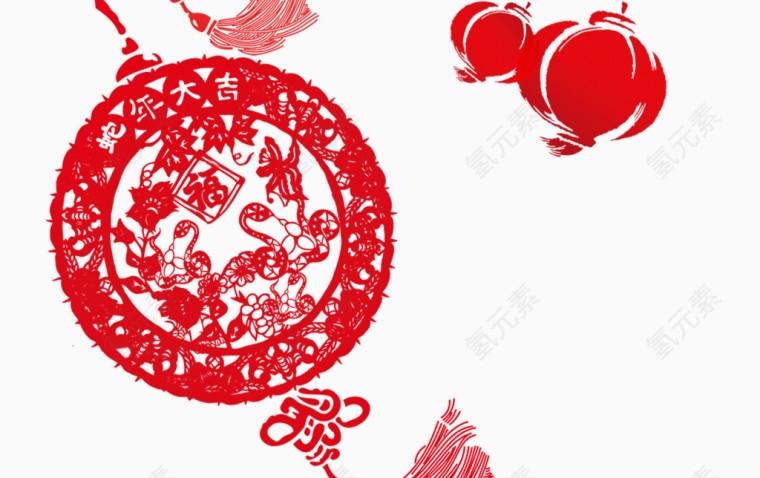 春节剪纸风格图片