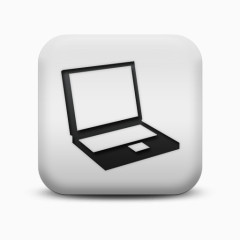 不光滑的白色的广场图标业务电脑笔记本电脑商业偶像