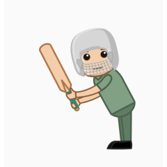 卡通运动员曲棍球