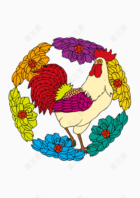 卡通中国吉祥刺青图案元素