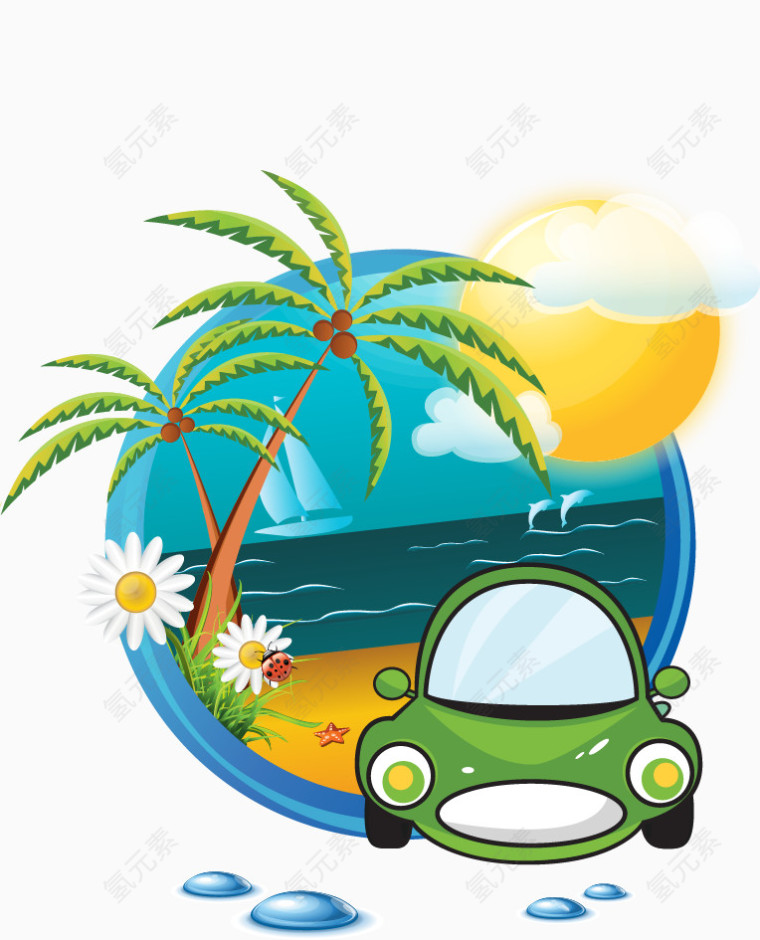 手绘花瓣马车