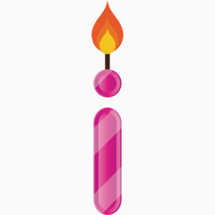 卡通手绘字母i蜡烛