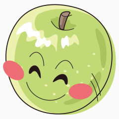 卡通简笔水果青苹果可爱表情