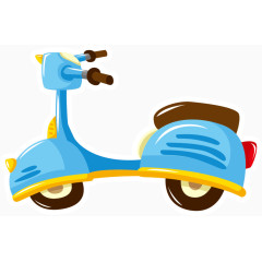 卡通蓝色摩托车