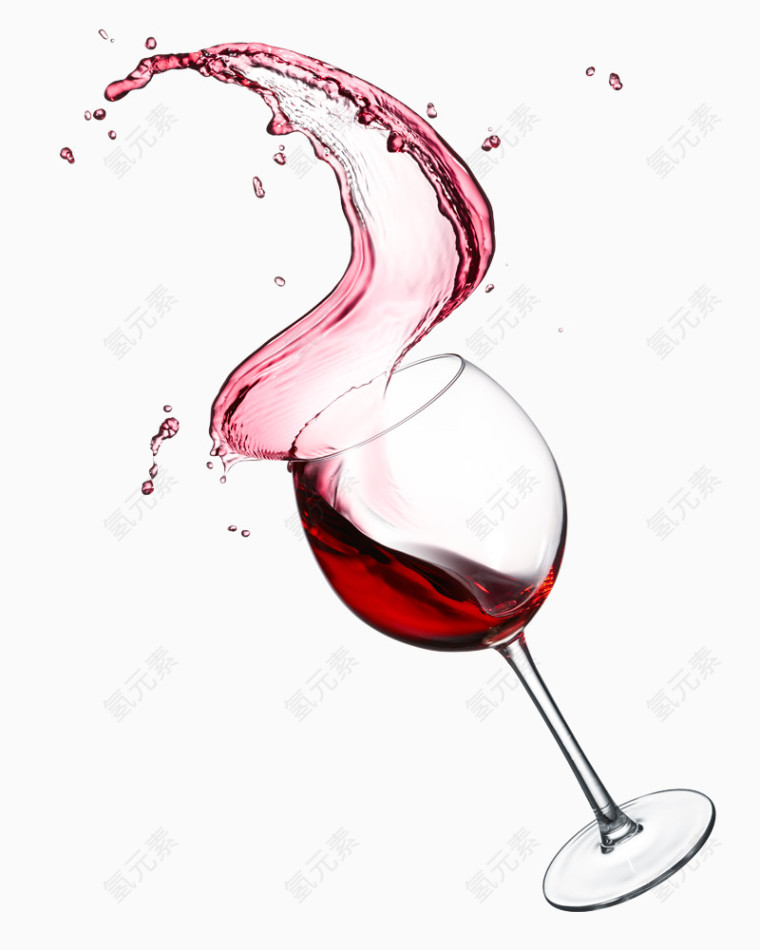 高清飞溅的红酒杯
