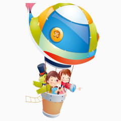坐热气球儿童