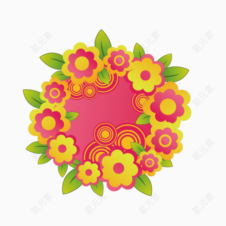 彩色装饰花朵图案