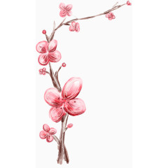 手绘风油画风水彩风手绘花朵