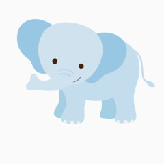 卡通蓝色小象素材