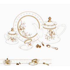 带印花的白色瓷器