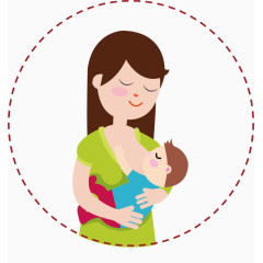 母亲哺乳小孩简易画图标元素
