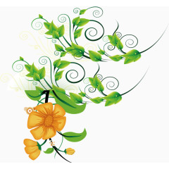 绿叶花草植物底纹