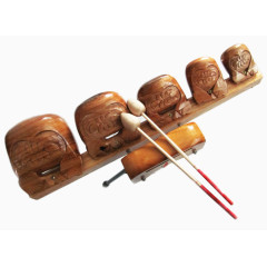 练成排的木鱼素材