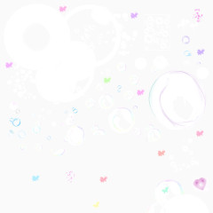 文艺清新唯美彩色泡泡爱心漂浮素材