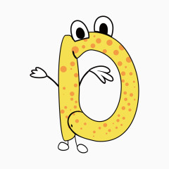 卡通英文字母字体D