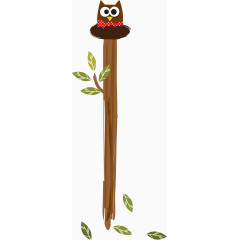 卡通猫头鹰英文字母I