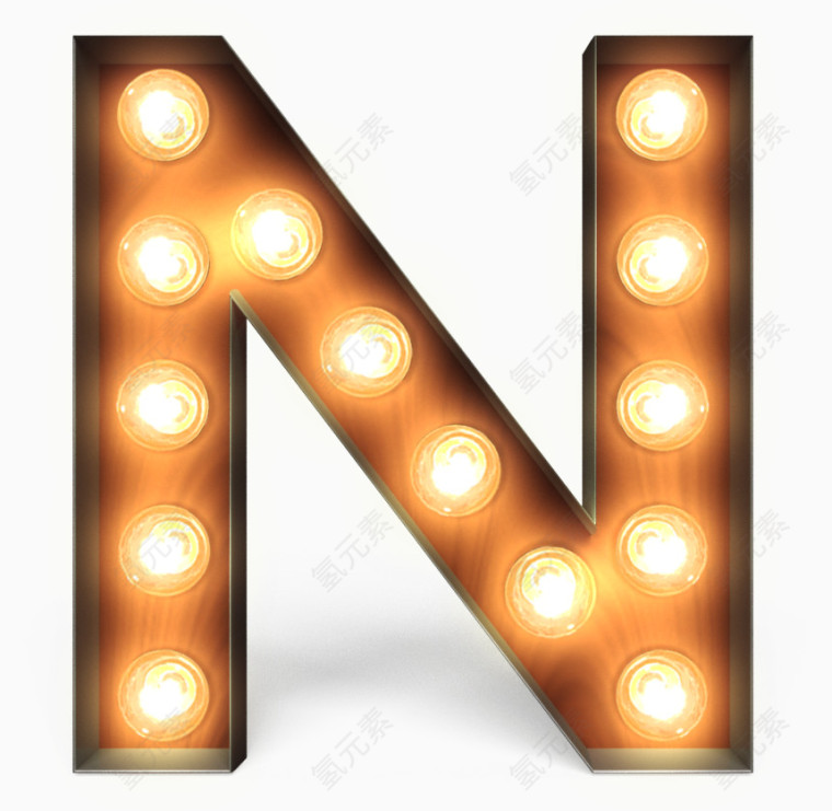 霓虹灯 字母  橙色