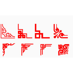 中式红色复古边框装饰