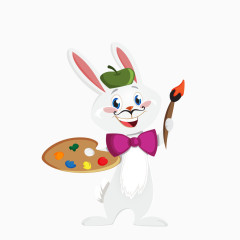 绘画的卡通兔子