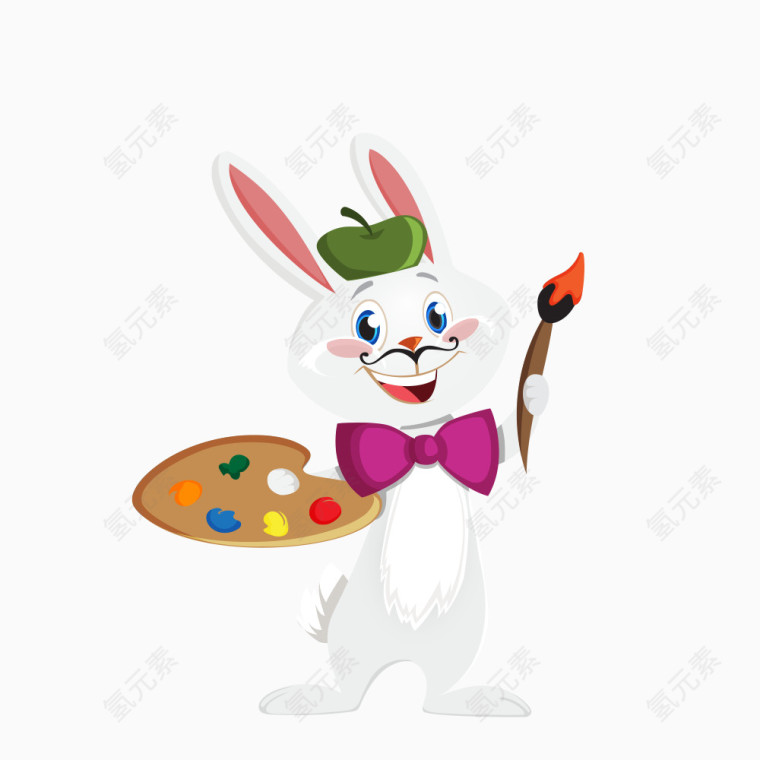 绘画的卡通兔子