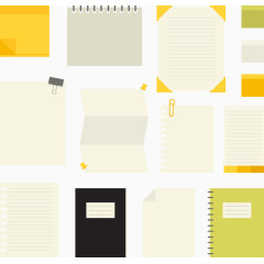 矢量手绘文具本子