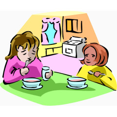 和妈妈一起吃饭