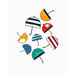 各种卡通小雨伞