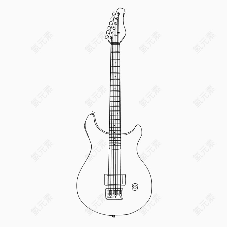 手绘线条吉他