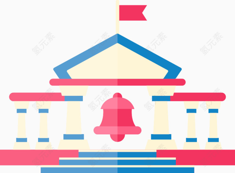 卡通学校校园