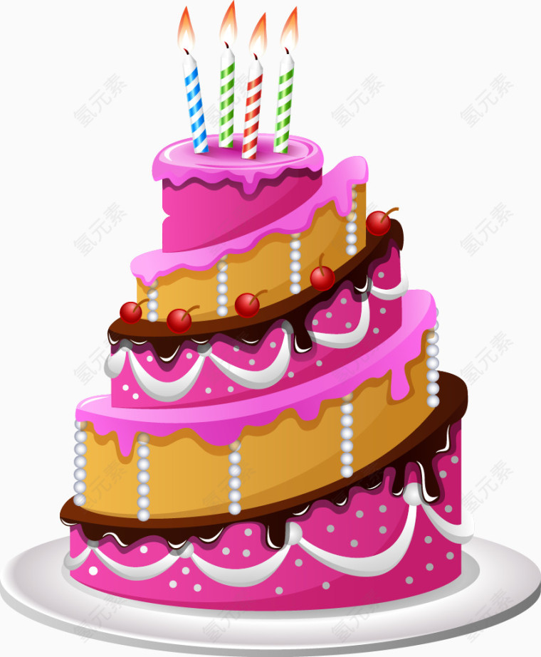 卡通矢量生日蛋糕节日