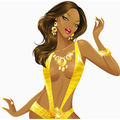 矢量金色性感女人