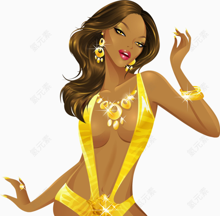 矢量金色性感女人