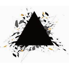 三角形炫酷灰黑不规则几何图形漂浮元素