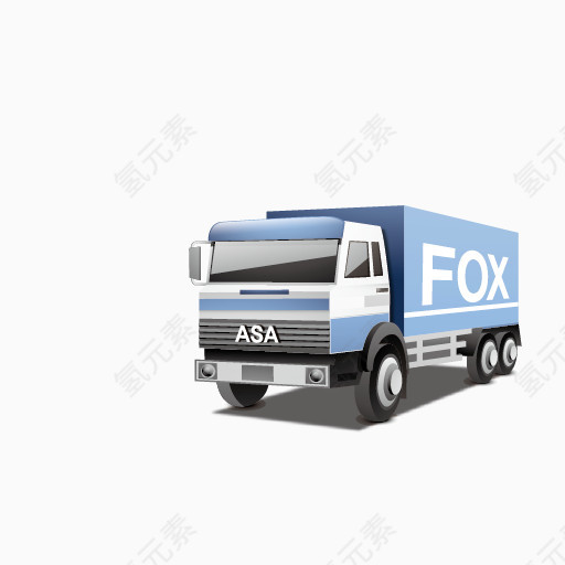 蓝色卡通货车