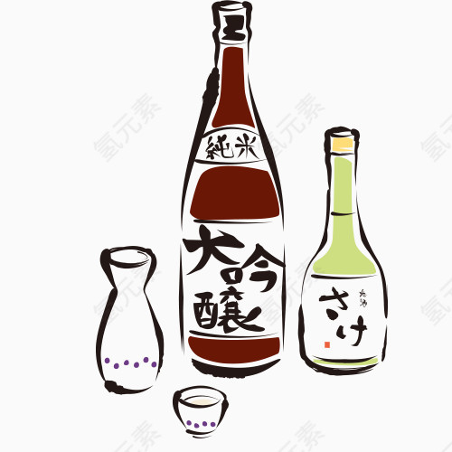 手绘日本烧酒