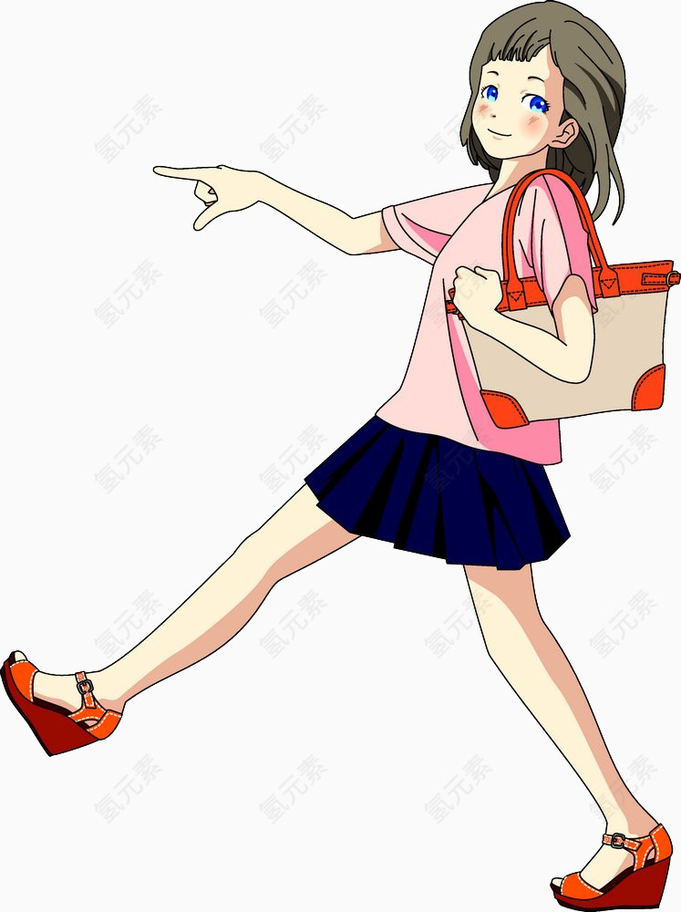 大步快走女孩