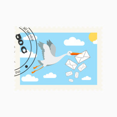 清新盖邮戳的邮票