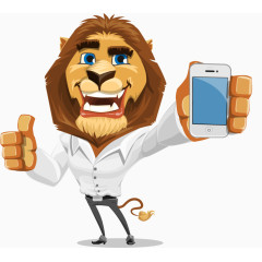 举着手机的狮子