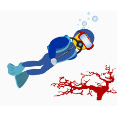 潜水员海下探索