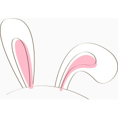 卡通手绘可爱兔子耳朵