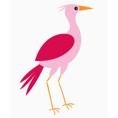 卡通可爱丹顶鹤