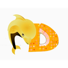海豚字母素材