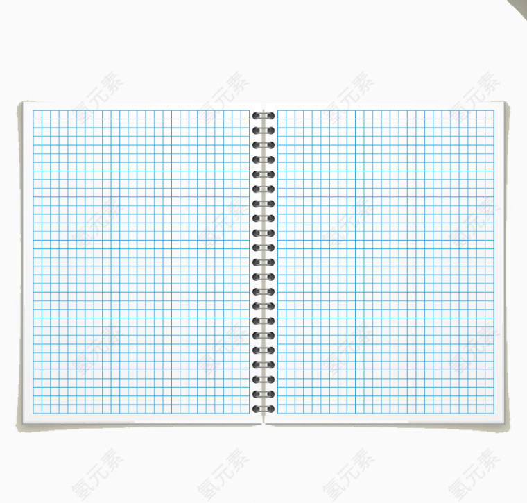 对开的蓝色格子记事本矢量素材