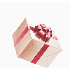 粉色丝带包扎的礼盒